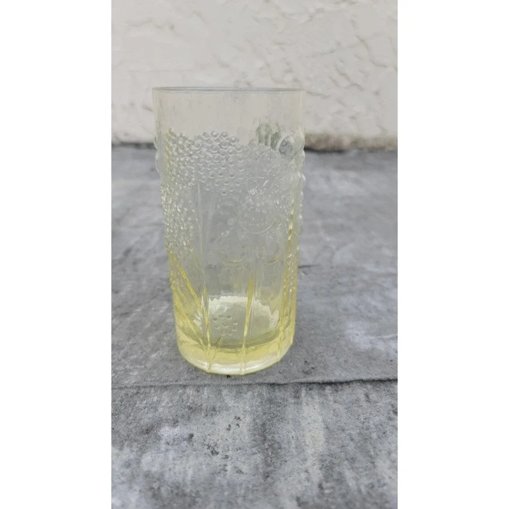 MCM Nuutajarvi Iittala Finland Flora Glass Cup Tumbler Oiva Toikka Set of 4‎